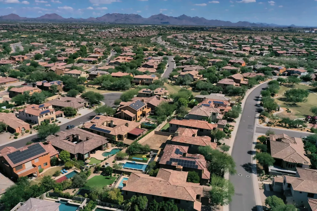 Desert Ridge Phoenix Housing Market Phoenix Scottsdale communities hillside homes with mountain views and desert vegetation